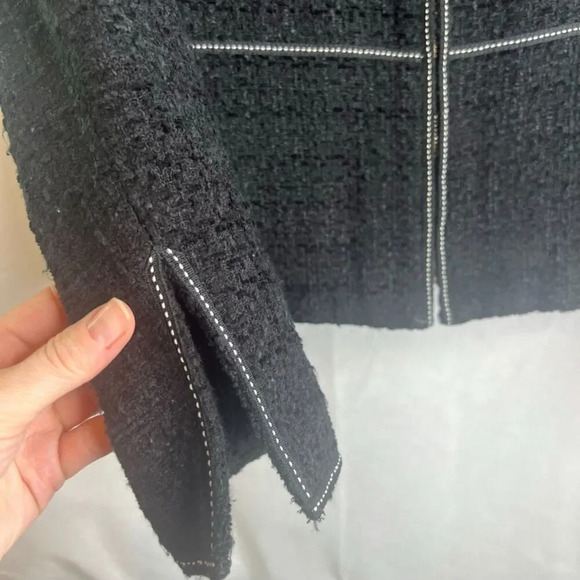 Emma James Black Boucle Tweed Full Zip Blazer Jacket Size 8 - Picture 5 of 10
